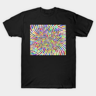 Vibrating Optical Illusion Rainbow Spiral T-Shirt